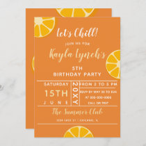 Orange Citrus summer party invitation