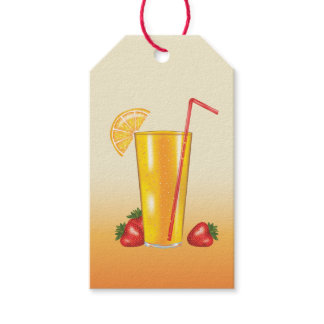 Orange Citrus Tropical Drink Birthday Thank You Gift Tags