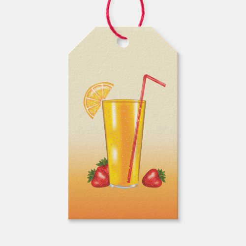 Orange Citrus Tropical Drink Birthday Thank You Gift Tags