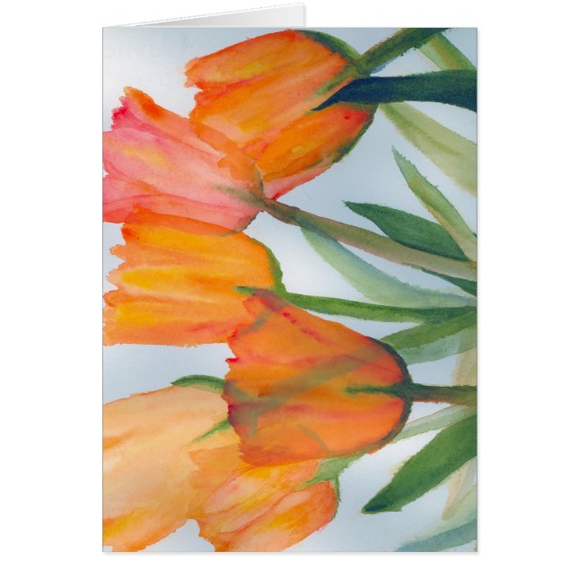 Orange Citrus Tulips Cards (Front)
