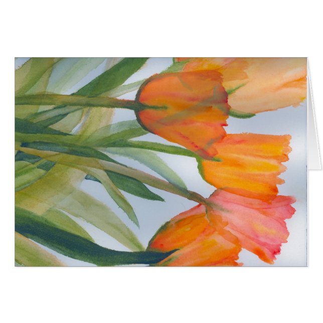 Orange Citrus Tulips Cards (Front Horizontal)