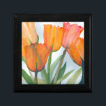 Orange Citrus Tulips Keepsake Box<br><div class="desc">watercolor painting of transparent citrus orange tulips</div>