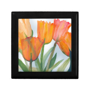 Orange Citrus Tulips Keepsake Box