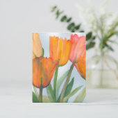 Orange Citrus Tulips Postcard (Standing Front)