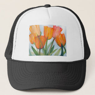 Orange Citrus Tulips Trucker Hat