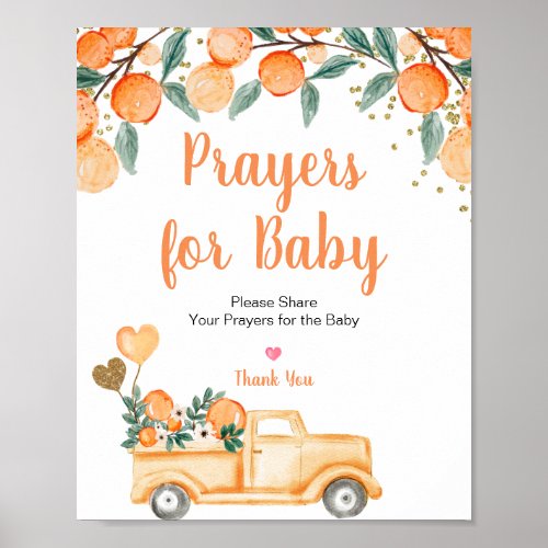 Orange Citrus Vintage Truck Prayers for Baby Sign