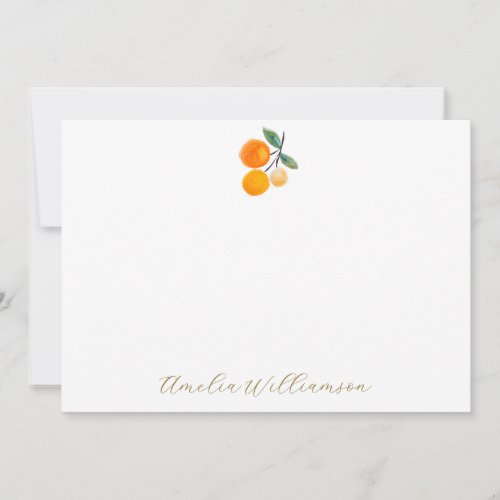 Orange Citrus Watercolor Bridal Shower Custom Thank You Card