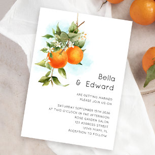 Orange Citrus Wedding Invitation