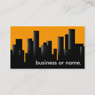 orange cityscape business card