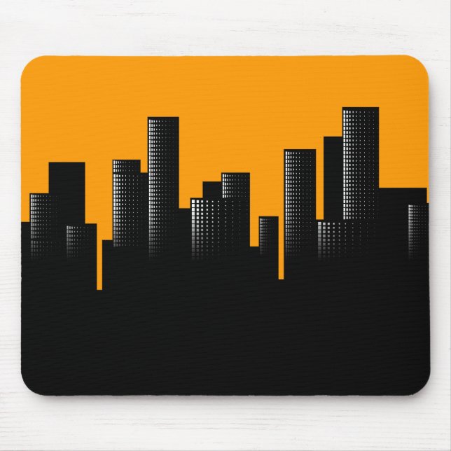 orange cityscape mouse pad (Front)