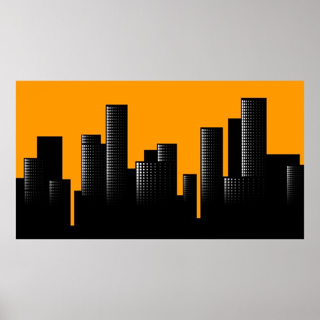 orange cityscape poster (Front)