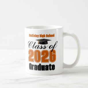 Orange Class of 2026 Graduation Keepsake Coffee Mug