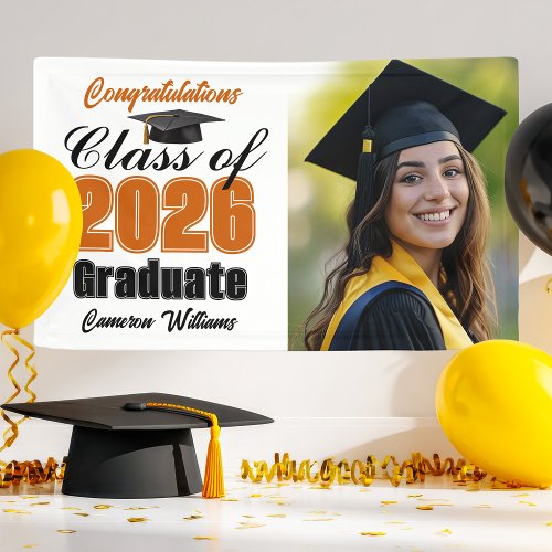 Orange Class of 2026 Graduation Party Photo