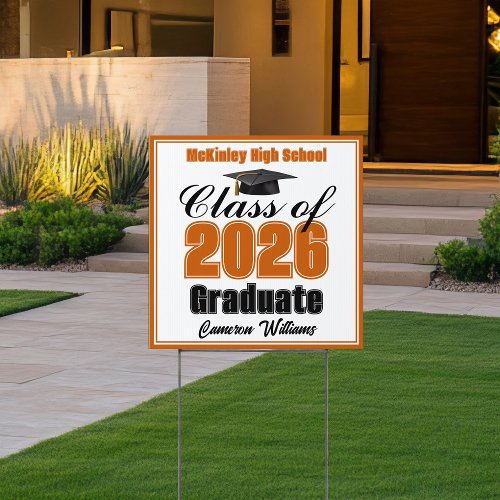Orange Class of 2026 Small Graduation Yard