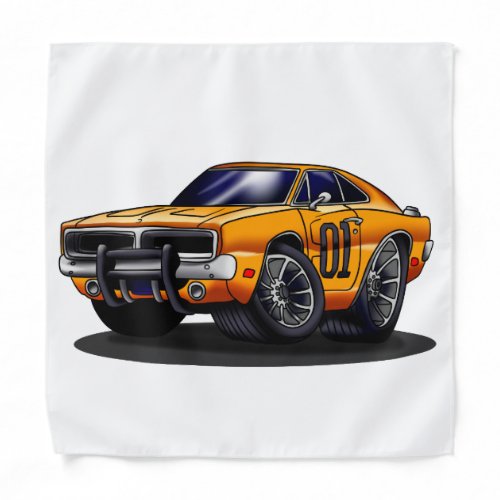 Orange Classic muscle car   _ Choose back color Bandana