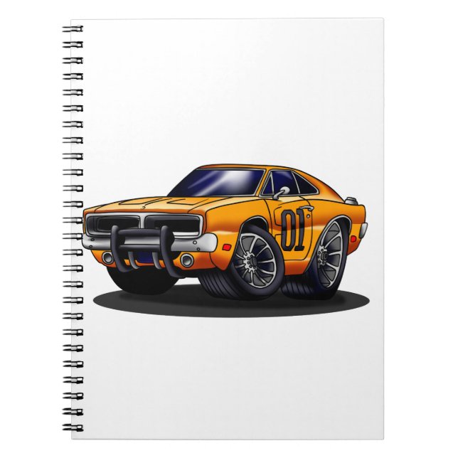 Orange Classic muscle car   - Choose back color Notebook (Front)