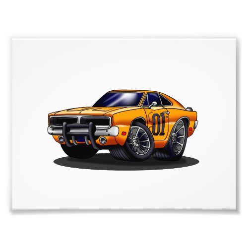 Orange Classic muscle car   _ Choose back color Photo Print