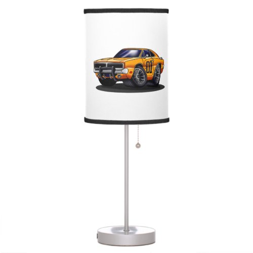 Orange Classic muscle car   _ Choose back color Table Lamp