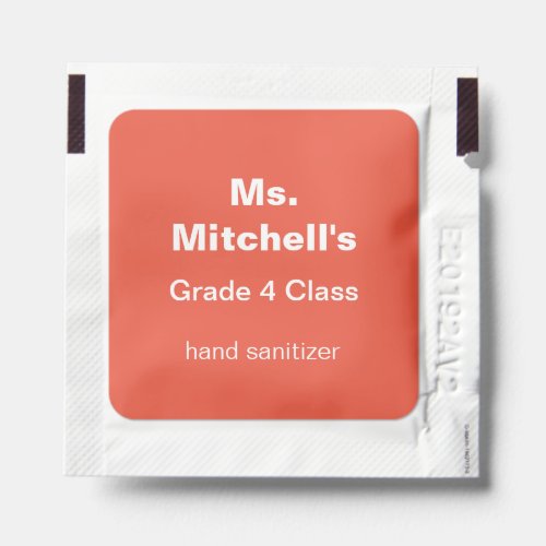 Orange Classroom Hand Sanitizer Packet