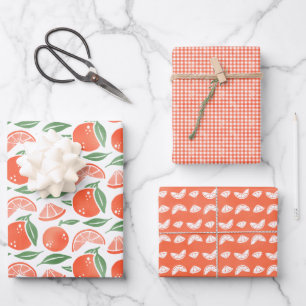 Orange Clementine Fruit Wrapping Paper Sheets