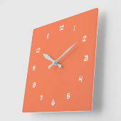 Orange Clock with Custom Your Colors Numbers Font | Zazzle
