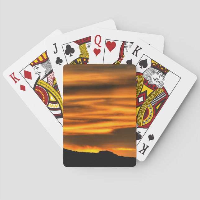 Orange Cloud Lines Poker Cards (Back)