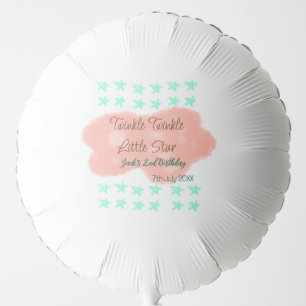 Orange clouds twinkle twinkle little stars green  balloon