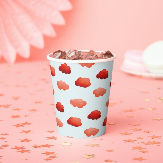 Orange clouds with watercolor paper cups (Insitu)