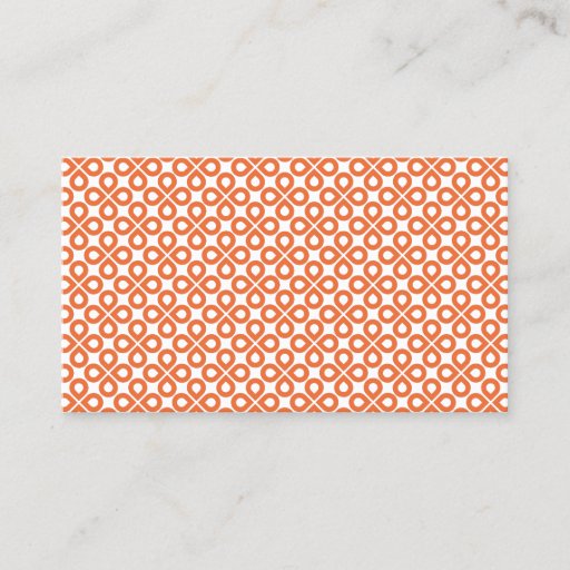 Customizable ORANGE CLOVER PATTERN Business Card