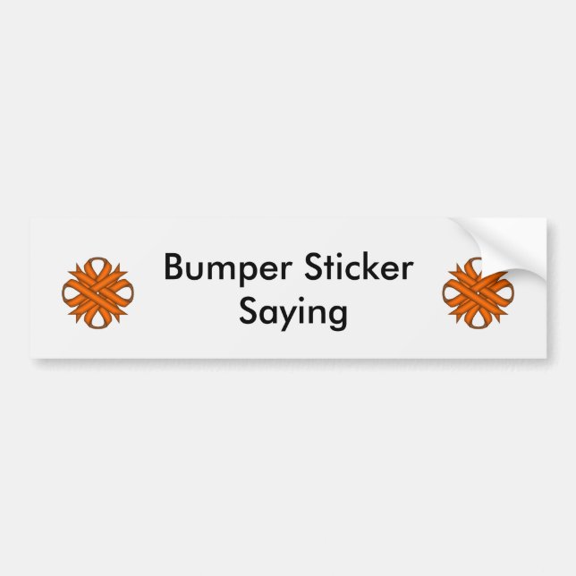 Orange Clover Ribbon by Kenneth Yoncich Bumper Sticker (Front)