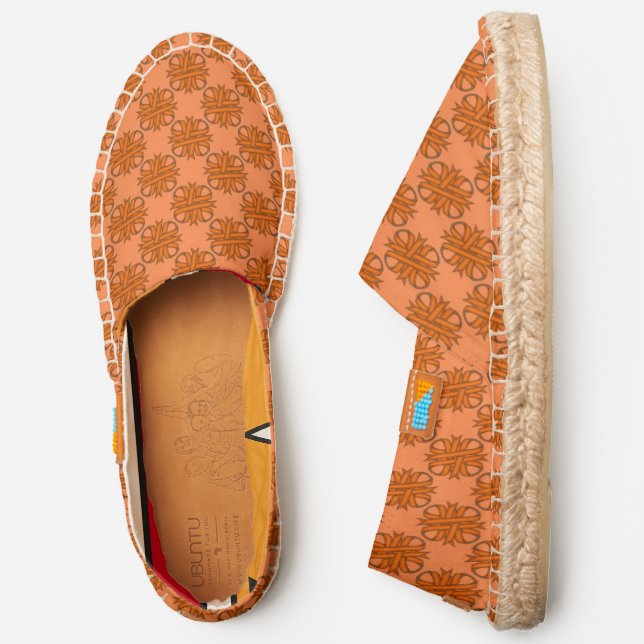 Orange Clover Ribbon by Kenneth Yoncich Espadrilles (Side)
