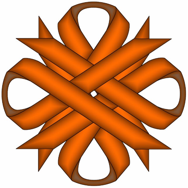 Orange Clover Ribbon by Kenneth Yoncich Statuette (Front)