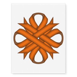 Orange Clover Ribbon by Kenneth Yoncich Temporary Tattoos