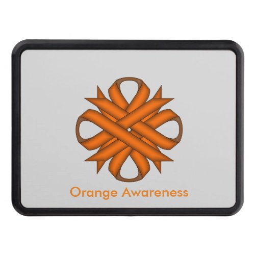 Orange Clover Ribbon by Kenneth Yoncich Tow Hitch Cover