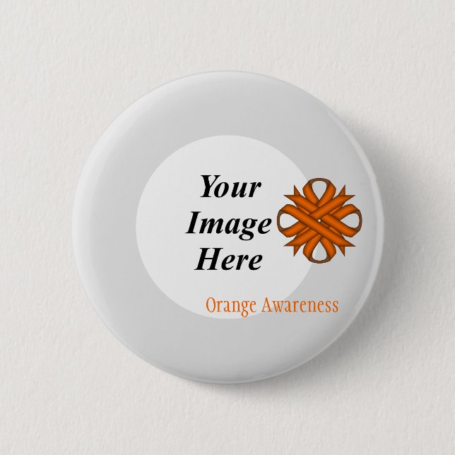 Orange Clover Ribbon Template by Kenneth Yoncich Pinback Button (Front)