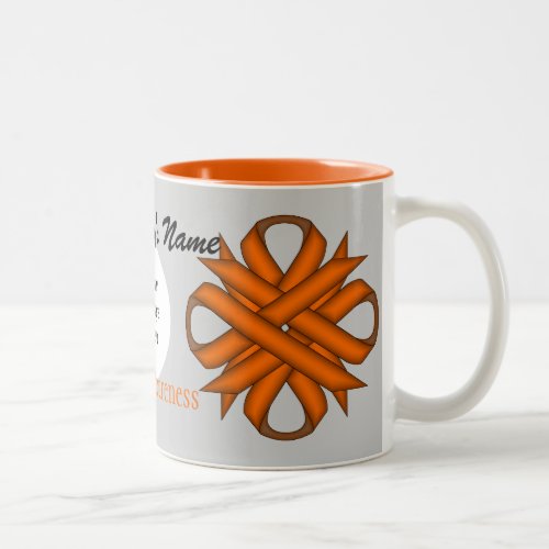 Orange Clover Ribbon Tmpl by Kenneth Yoncich Two_Tone Coffee Mug