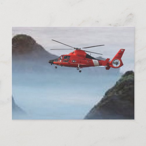 Orange Coast Guard Helicopter Postcard
