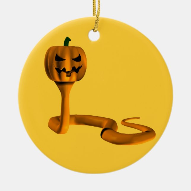 Orange Cobra Ceramic Ornament (Front)