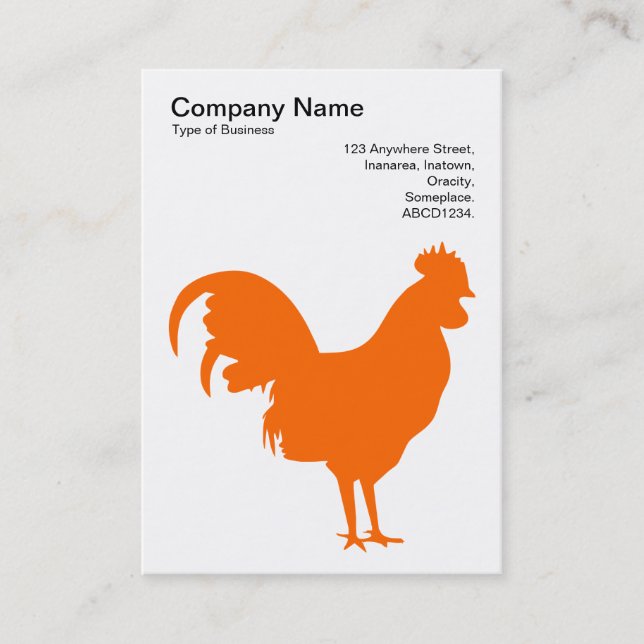 Orange Cockerel - Black on White Business Card (Front)