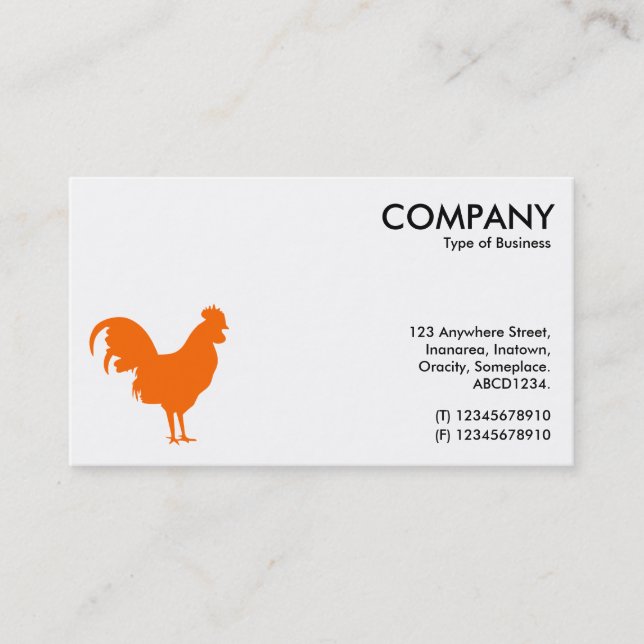 Orange Cockerel Symbol - White Business Card (Front)