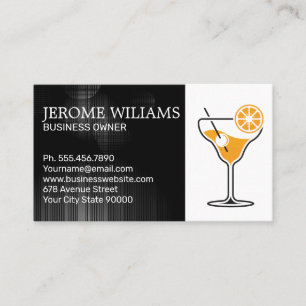 Orange Cocktail Drinks Mixology Bartend Business Card