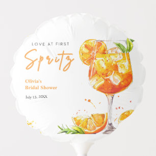 Orange Cocktail Love at First Spritz Bridal Shower Balloon