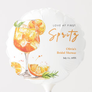 Orange Cocktail Love at First Spritz Bridal Shower Balloon