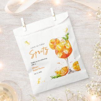 Orange Cocktail Love at First Spritz Bridal Shower Favor Bag