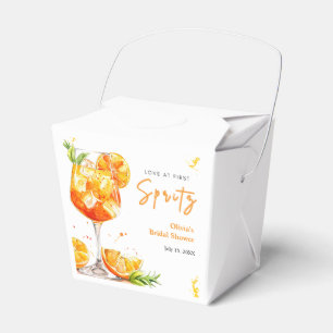 Orange Cocktail Love at First Spritz Bridal Shower Favor Boxes