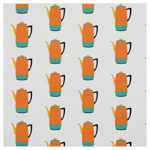 Orange Coffe Percolator Fabric | Zazzle