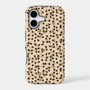 orange, coffee bean and beige polka dots iPhone 17 case