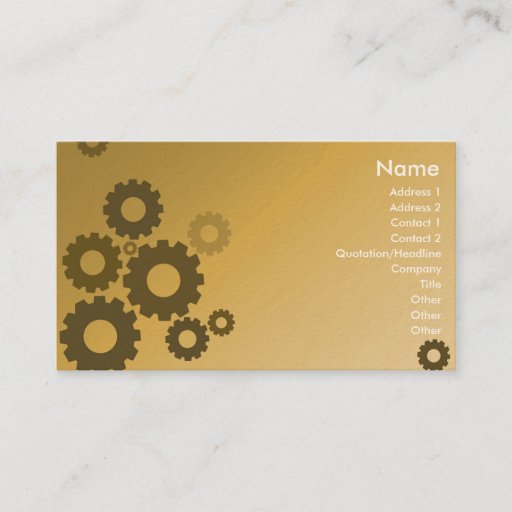 Customizable Orange Cogs - Business Business Card