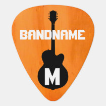 orange-color, band-name guitar pick orange-color, band-name guitar pick