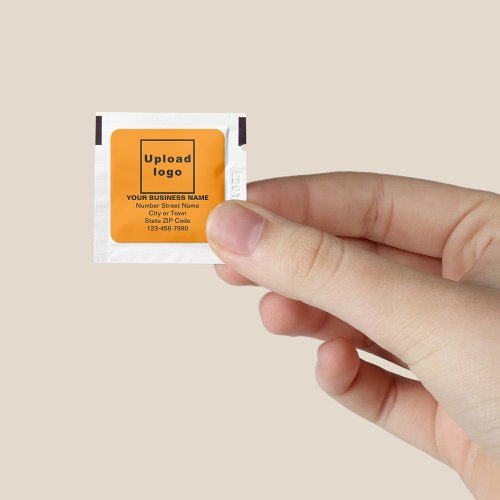 Orange Color Business Brand on Hand Sanitizer Packet